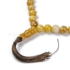 Bracelets extensibles en perles de jade jaune naturel&nbsp;BJEW-A025-01J
