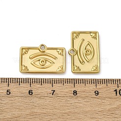 304ステンレスペンダント  イオンプレーティング（ip）  18KGP本金メッキ  目で四角形  14.5x21.5x2mm  穴：1.7mm&nbsp;STAS-Z142-01G-03