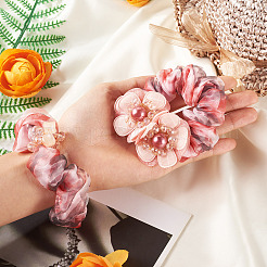 2 шт. 2 стиля шикарная однотонная французская атласная резинка для волос с косичками для элегантных причесок&nbsp;OHAR-TA0001-09