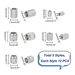 60 шт. 5 стиля 201 европейские бусины из нержавеющей стали STAS-UN0048-51