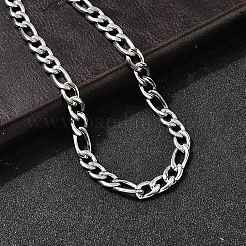 7 мм 304 нержавеющая сталь Фигаро цепочки ожерелья для женщин мужчин NJEW-B134-04A-P