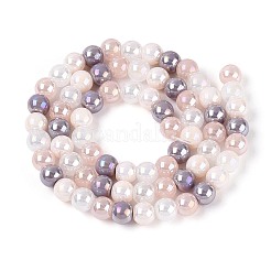 Chapelets de perles en verre électroplaqué&nbsp;EGLA-N019-6mm-04