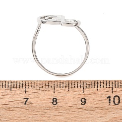 女性のための真鍮の指輪  ト音記号  プラチナ  usサイズ7 1/4(17.5mm)&nbsp;KK-CBA3D94-02P
