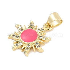 Pendentifs avec zircon cubiques à micro-pavés en laiton&nbsp;KK-Q028-29G-03