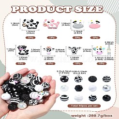 Ensembles de perles en silicone et acrylique et résine sur le thème de la vache&nbsp;DIY-CJ0002-44