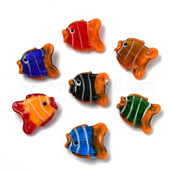 7pcs 7 Farben handgemachte Bunte Malerei-Perlen&nbsp;LAMP-CJ0003-01