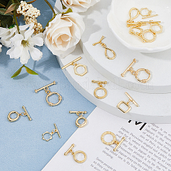 16 шт. 8-х стилевые латунные застежки-тоглы KK-HS0001-40