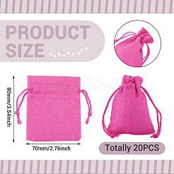 20 Stück rechteckige Beutel aus Polyester-Imitat-Sackleinen mit Kordelzug&nbsp;ABAG-TA0001-95E