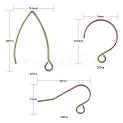 60 шт. 3 стиля ионного покрытия (IP) 304 нержавеющая сталь крючки для сережек&nbsp;STAS-LS0001-57MC