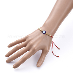 Регулируемые нейлоновые шнур плетеный браслеты из бисера BJEW-JB05250-04