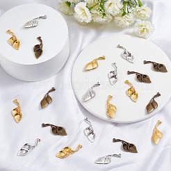 30 шт. 3-цветные подвески из цинкового сплава в тибетском стиле&nbsp;TIBEP-GO0001-01