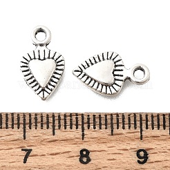 合金のチベット風チャーム  アンティークシルバー  ハートチャーム  13x8x1.5mm  穴：1.8mm&nbsp;FIND-D042-01A-AS