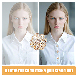 6 шт. запонки из латуни и акриловых страз BUTT-DC0001-17B