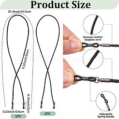 2 Stück 2 Farben Rindsleder-Halsband für Brillen&nbsp;AJEW-CL0004-78
