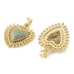 Colgantes de circonita cúbica azul cielo con micro pavé de latón&nbsp;CU-CBA6938-07G-05
