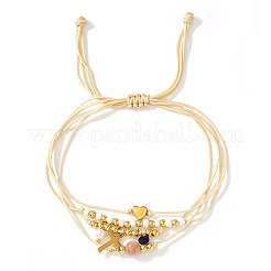 Плетеные браслеты из бисера в стиле бохо из латуни и искусственного жемчуга AF5105-1