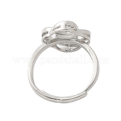 Цветочная латунь микропаве кубический цирконий регулируемые настройки кольца KK-K297-13P