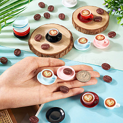 13 стиль мини-декорации из смолы в виде кофейных зерен и кофейных чашек DJEW-TA0001-20