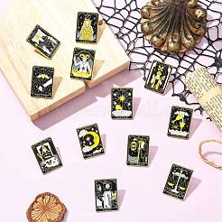 12 Stück Tarotkarten-Emaille-Anstecknadel&nbsp;JEWB-CJZ0001-01G