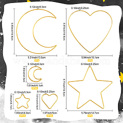 12 шт. 6 стиля железного кольца для самодельной плетеной сети/паутины с перьями&nbsp;IFIN-SP0001-49