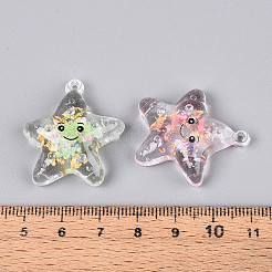 Подвески из прозрачного акрила и золотой фольги TACR-T028-67