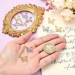 2 шт. 2-цветные латунные подвески-коннекторы с прозрачным кубическим цирконием&nbsp;KK-YW0004-27