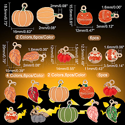 Осенняя тема 60шт 10 стильных эмалевых подвески из сплава ENAM-PH0001-90