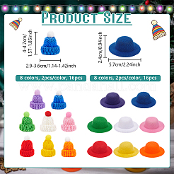 32 Stück 16 Stile Mini-Strickmützen aus Wollgarn&nbsp;AJEW-NB0006-28