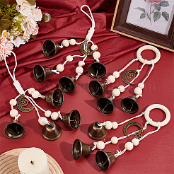 4 шт. 2 стиля подвеска в виде железного колокольчика&nbsp;HJEW-GO00088