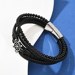 Многорядные браслеты из микрофибры&nbsp;BJEW-H631-04A-AS