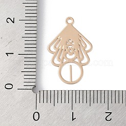 Pendentifs embellissements en métal gravé en laiton&nbsp;KK-Z058-06KCG