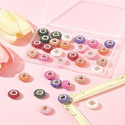 32 шт. 8 цвета AB смоляные розы европейские бусины RESI-FS0002-04