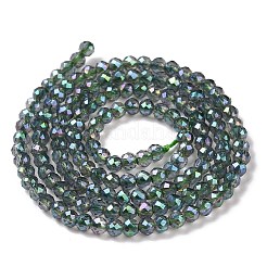 Chapelets de perles en verre transparent électrolytique&nbsp;GLAA-H021-01B-FR01