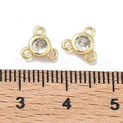 Componenti per lampadario rotondi piatti in ottone micro pavé di zirconi cubici&nbsp;KK-B170-05G-03