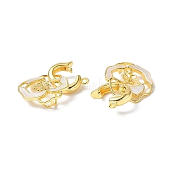 Латунные застежки твистер с ракушкой KK-P223-07G