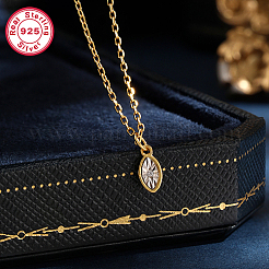 Ожерелье с подвеской в виде конского глаза с кубическим цирконием HS1308