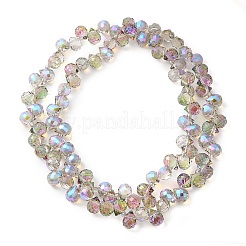 電気メッキガラスビーズセット  ティアドロップ  スミレ  10~11x8mm  穴：1mm  約93個/連  62cm&nbsp;X-EGLA-D030-17K