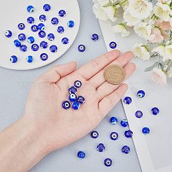 72pcs handgemachte Perlen des bösen Auges Bunte Malerei&nbsp;LAMP-CA0001-01