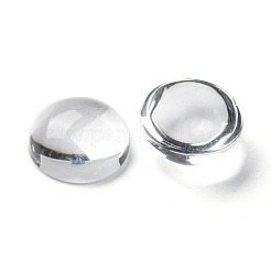 透明な半円形のガラスカボション  透明  14~15x7~8mm&nbsp;X-GGLA-R027-14mm
