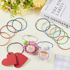 36 шт. 6 цвета резиновое покрытие нержавеющая сталь трос брелок FIND-SC0013-71B