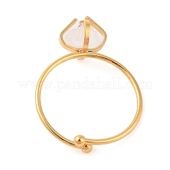 Самородки натуральный кварц кристалл подвески четыре зубца кольца для женщин RJEW-Z051-02G-01