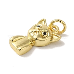 Обшивка стойки латунь микропаве кулоны с черным фианитом&nbsp;KK-P267-30G