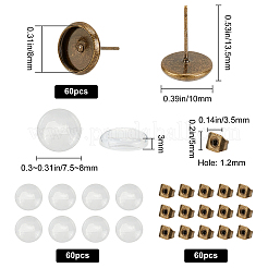 Kit fai da te per realizzare 30 paio di orecchini a bottone semicircolari&nbsp;DIY-SC0015-59AB