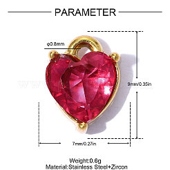 Breloques en acier inoxydable 304 pour la Saint-Valentin&nbsp;STAS-OY014-92G