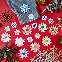 30 шт. 20-х цветные снежинки на тканевой заплатке&nbsp;DIY-PH0033-04