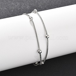 304 нержавеющая сталь цепи спутник многорядные браслеты для мужчин и женщин BJEW-Q038-11P