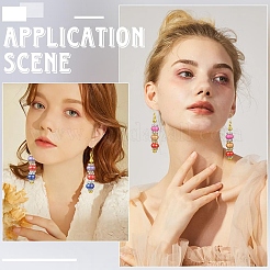 3 пара двухцветных пластиковых сережек-подвесок&nbsp;EJEW-YW0001-20