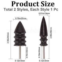 2 pieza de 2 cabezales de pulido de sándalo con forma de bala&nbsp;TOOL-GF0003-37
