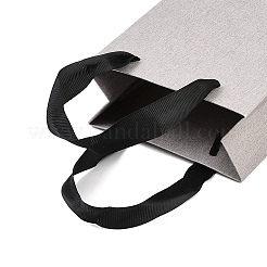 Бумажные подарочные пакеты с ручками из черной нейлоновой ленты&nbsp;ABAG-K004-01A