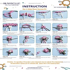 DIY Blume Baumwollschnur Fäden Stricken Anhänger Dekoration Herstellung Kits&nbsp;DIY-SC0027-63B